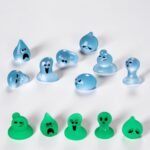 30Pcs Glow in Dark Mini Ghost Figurines | Luminous Resin Halloween Decor DIY Cake Topper Craft Set - Image 2
