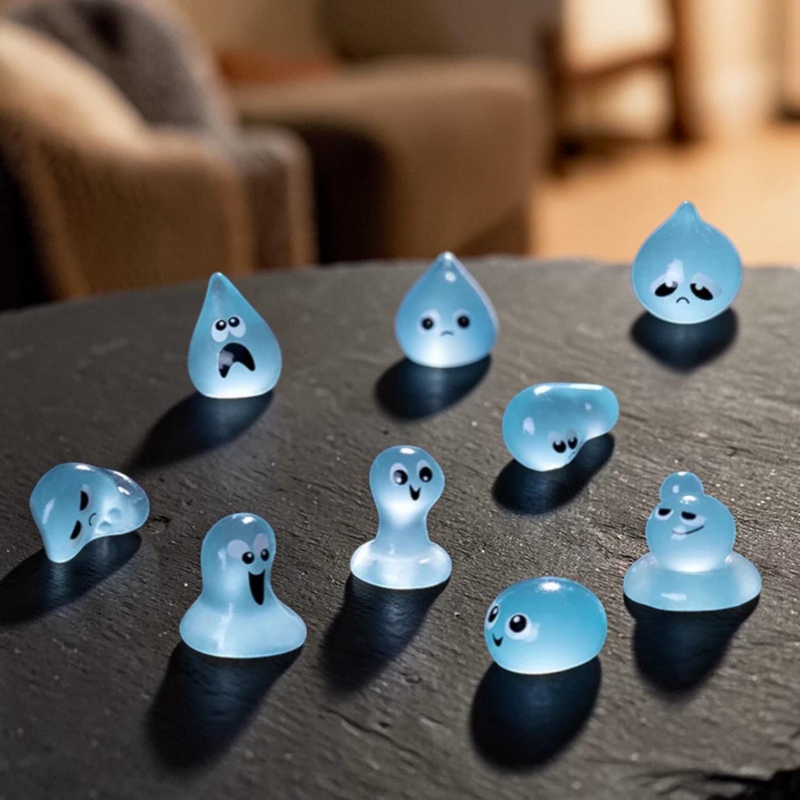 il_fullxfull.7753518082_l8cp.jpg 30Pcs Glow in Dark Mini Ghost Figurines | Luminous Resin Halloween Decor DIY Cake Topper Craft Set - Image 1