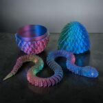 4 Rainbow Snake Eggs | Articulated Fidget Toy, Fantasy Desk Decor - Image 5