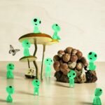 10Pcs Glow in Dark Kodama Spirits | Luminous Resin Mini Garden Decor Fairy Shelf Gift Set - Image 2