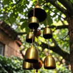 Japanese Bell Wind Chime | Zen Garden Wind Chimes | Feng Shui Outdoor Decor | Metal Hanging Bell Chime | Patio Balcony Garden Decor