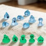30Pcs Glow in Dark Mini Ghost Figurines | Luminous Resin Halloween Decor DIY Cake Topper Craft Set - Image 3