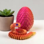 4 Rainbow Snake Eggs | Articulated Fidget Toy, Fantasy Desk Decor