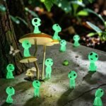 10Pcs Glow in Dark Kodama Spirits | Luminous Resin Mini Garden Decor Fairy Shelf Gift Set