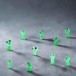 10Pcs Glow in Dark Kodama Spirits | Luminous Resin Mini Garden Decor Fairy Shelf Gift Set - Image 7