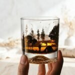 Snow Mountain Whiskey Glass | Iceberg Mountain Tumbler | Old Fashioned Rocks Glass | Luxury Barware | Whiskey Gift for Him