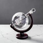 World Globe Whiskey Decanter Set | Etched Glass 900ML Barware Gift - Image 9