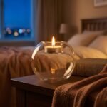 Glass Candle Holder | Clear Glass Round Tealight Holder | Elegant Clear Glass Candlestick | Romantic Home Candle Centerpiece