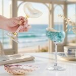 Handmade Conch Shell Wine Glass | Coastal Martini Cocktail Drinkware