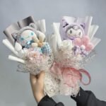 Sanrio Bouquet Kawaii Plush Bouquet Gift | Hello Kitty Bouquet Cute Cartoon Flower Plush Doll |Flowers Arrangement Kittys Artificial Flowers