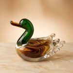 Glass Mallard Duck Figurine | Hand Blown Glass Duck Sculpture Ornament | Handmade Bird Figurine | Desktop Mallard Duck | Mallard Unique Duck