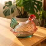 Green Glass Hen Sugar Bowl: Home Decor Ornament, Gift for Thanksgiving, Festival Decor, Gift for Mom, Glass Decoration, Glass Ornaments - Image 2