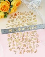 100 PCS Gold Tone Alloy Charms Bulk Set | Mixed Pendants for Jewelry Making Crafts - Image 5