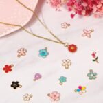 100PCS Enamel Flower Charms | Assorted Pendants for DIY Jewelry Making - Image 2