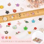 100PCS Enamel Flower Charms | Assorted Pendants for DIY Jewelry Making - Image 3