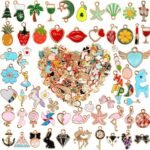 460PCS Mixed Color Plated Charms Set | Assorted Pendants for DIY Jewelry Crafting