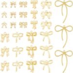 Gold Bowknot Charms | Alloy Bow Tie Links for Jewelry Making, Earrings, Bracelets (Assorted Sizes)