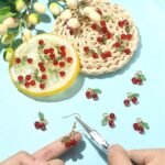 Red Cherry Charms Set | Glass Acrylic Fruit Pendants for DIY Jewelry - Image 5