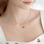 Red Cherry Charms Set | Glass Acrylic Fruit Pendants for DIY Jewelry - Image 6