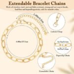 Gold Charm Bracelet Making Kit | Paperclip Chains, Assorted Charms, Jump Rings - Image 2