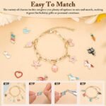 Gold Charm Bracelet Making Kit | Paperclip Chains, Assorted Charms, Jump Rings - Image 4