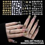 24 Grid Nail Charms Kit | AB Rhinestones, Gold Pearls, 3D Flowers, Y2K Nail Art - Image 4