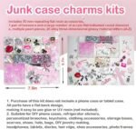 Pink Y2K Junk Case Charms Kit | Glitter Resin Bows, Butterflies, Stars, Letters - Image 2