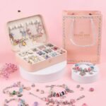 120PCS Charm Bracelet Making Kit | DIY Jewelry Craft Set Girls Ages 5-12 (Portable Box) - Image 3