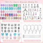 120PCS Charm Bracelet Making Kit | DIY Jewelry Craft Set Girls Ages 5-12 (Portable Box) - Image 4