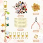 302 PCS Keychain Making Kit | DIY Bag Charm Set with Charms, Clips, Chains, Pliers - Image 2