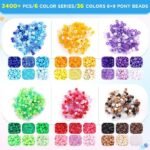 3400+ Pony Beads Bulk Set | 36 Colors Kandi Beads for Bracelets, Hair Braids, Crafts - Image 3