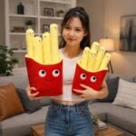 French Fries Plush toy | Smiling French Fries | Emotional Support Food Plush Pillow | Cute Fries Cushion | Happy smiling Face Stuffed Fries