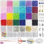 4mm Glass Seed Bead Kit | Friendship, Waist Beads with Letter Charms (DIY Jewelry Set)