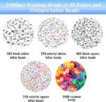 Pony Beads Friendship Bracelet Kit | 48 Colors Kandi, Letter Beads DIY Jewelry Set - Image 4