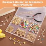 500PCS Lip Gloss Keychain Making Kit | DIY Charm Keychain Jewelry Craft Supplies Set - Image 4