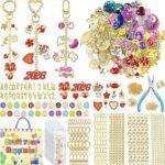 DIY Keychain Making Kit | Lip Gloss, Bag Charms, Jewelry Set with Hooks, Chains, Tools - Image 2