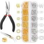 1200PCS Jewelry Making Kit | Silver Gold Jump Rings, Clasps, Tools for Crafts