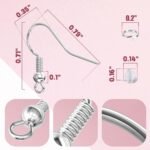 600PCS Hypoallergenic Earring Hooks Kit | Silver Gold Jump Rings Backs for Jewelry Making - Image 3