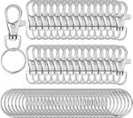60PCS Keyring Swivel Snap Hooks | Lanyard Clips & Split Rings for DIY Keychain Jewelry Making