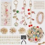 285PCS Keychain Bag Charm Making Kit | DIY Set with Charms, Clips, Chains, Letter Beads