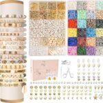 8000PCS Clay Beads Bracelet Making Kit | 24 Colors Heishi Polymer Beads with Charms Set