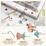 250PCS Metal Bookmark Making Kit | DIY Bar Bookmark Set with Charms Chains & Tools - Image 3