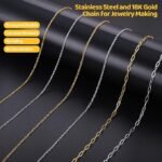 18K Gold Silver Chain Kit | Stainless Steel Charms, Clasps DIY Jewelry Set - Image 2