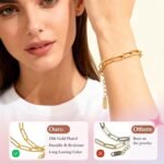 417PCS Stainless Steel Gold Charm Bracelet Kit | DIY Jewelry Set with Paperclip Chains & Charms - Image 5