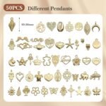 14K Gold Chain Jewelry Making Kit 16.6FT | 5 Rolls with Pendants Clasps & Tools DIY Set - Image 6