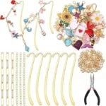 132PCS Metal Bookmark Making Kit | Fancy DIY Bar Bookmark Set with Charms Chains & Tools