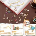 132PCS Metal Bookmark Making Kit | Fancy DIY Bar Bookmark Set with Charms Chains & Tools - Image 3