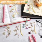 132PCS Metal Bookmark Making Kit | Fancy DIY Bar Bookmark Set with Charms Chains & Tools - Image 4