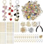 430PCS Keychain Making Kit | Lip Gloss Charm Set with Clips Chains Jump Rings DIY - Image 2
