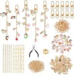 378PCS Keychain Making Kit | DIY Bag Charm Set with Charms, Clips, Rings, Pliers